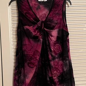 Cato Top Burgundy & Black XL